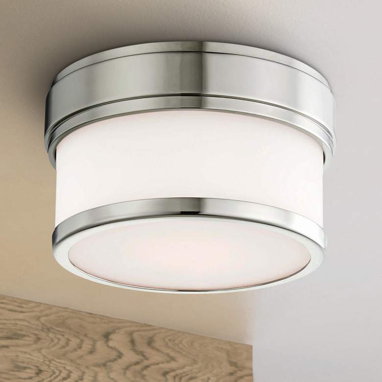 Image 1 Hudson Valley Gemma 5"W Polished Nickel LED Ceiling Light