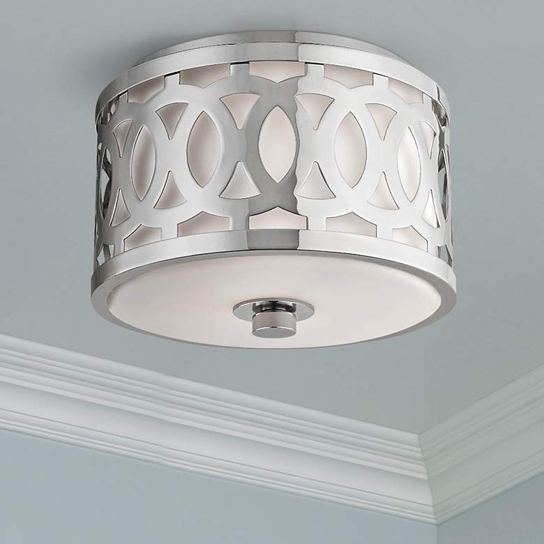 Image 1 Hudson Valley Genesee 10 inch Wide Polished Nickel Ceiling Light