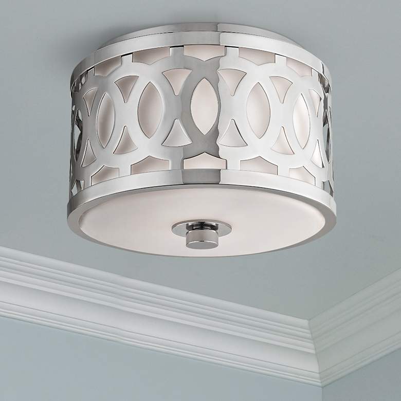 Image 1 Hudson Valley Genesee 10" Wide Polished Nickel Ceiling Light