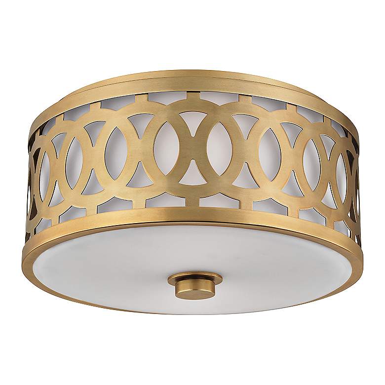 Hudson Valley Genesee 13 1/2 inch Wide Aged Brass Ceiling Light