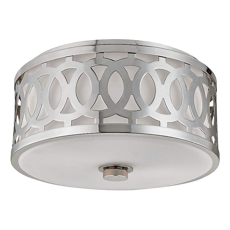 Image 1 Hudson Valley Genesee 13 1/2"W Polished Nickel Ceiling Light