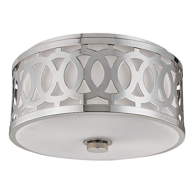 Image 1 Hudson Valley Genesee 13 1/2 inchW Polished Nickel Ceiling Light