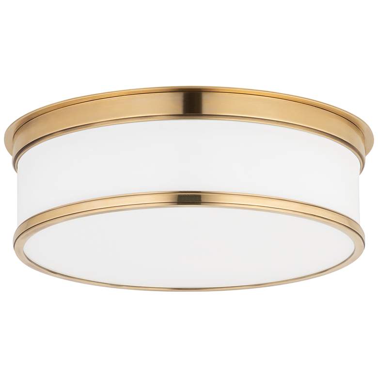 Image 1 Hudson Valley Geneva 15 1/4" Wide Aged Brass Ceiling Light