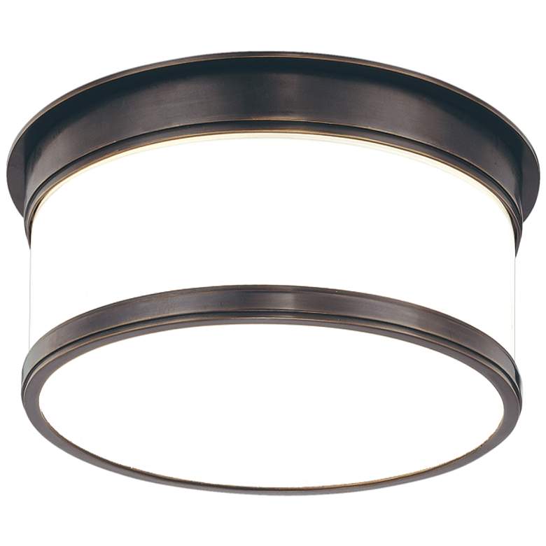 Image 1 Hudson Valley Geneva 9.25" Wide Old Bronze 1 Light Flush Mount