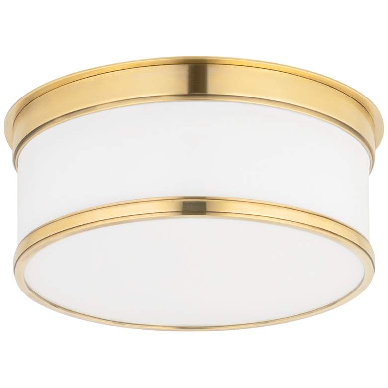 Image 1 Hudson Valley Geneva 9 1/4" Wide Aged Brass Ceiling Light