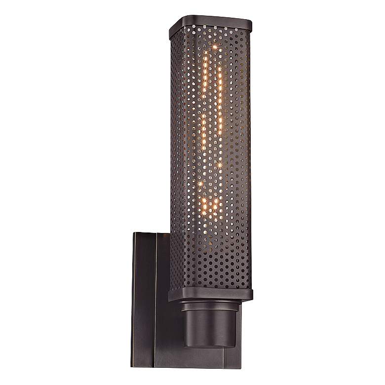Image 2 Hudson Valley Gibbs 12 1/2" High Old Bronze Wall Sconce