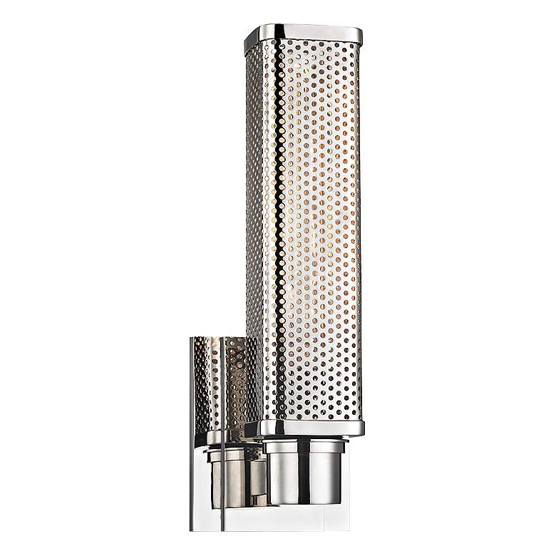 Image 1 Hudson Valley Gibbs 12 1/2 inch High Polished Nickel Wall Sconce