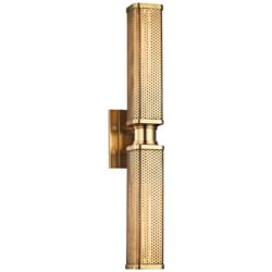 Hudson Valley Gibbs 22 1/4&quot; High Aged Brass Wall Sconce