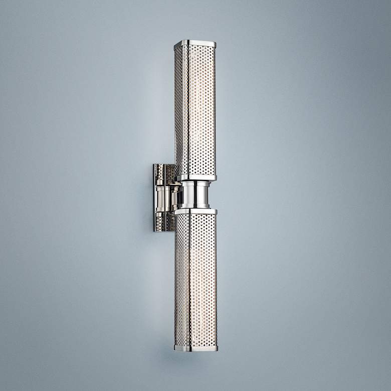 Image 1 Hudson Valley Gibbs 22 1/4"H Polished Nickel Wall Sconce