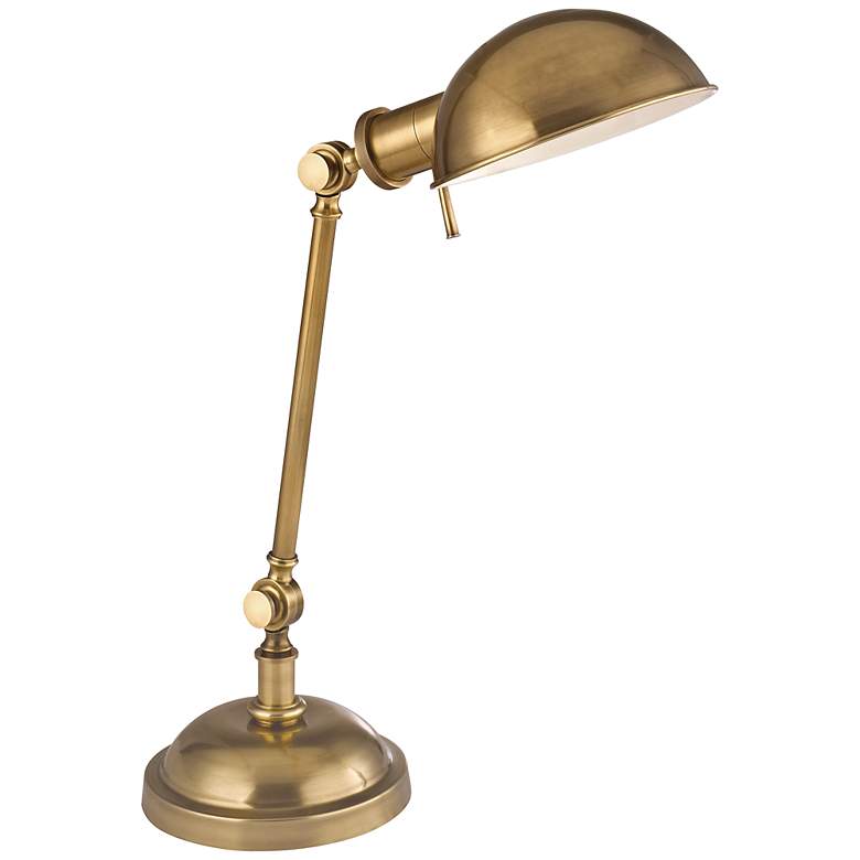 Image 1 Hudson Valley Girard Adjustable Height Vintage Brass Desk Lamp