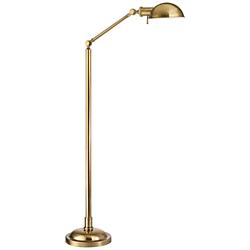 Hudson Valley Girard Adjustable Height Vintage Brass Finish Floor Lamp