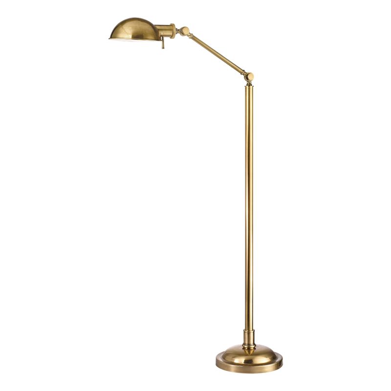Image 3 Hudson Valley Girard Adjustable Height Vintage Brass Finish Floor Lamp more views