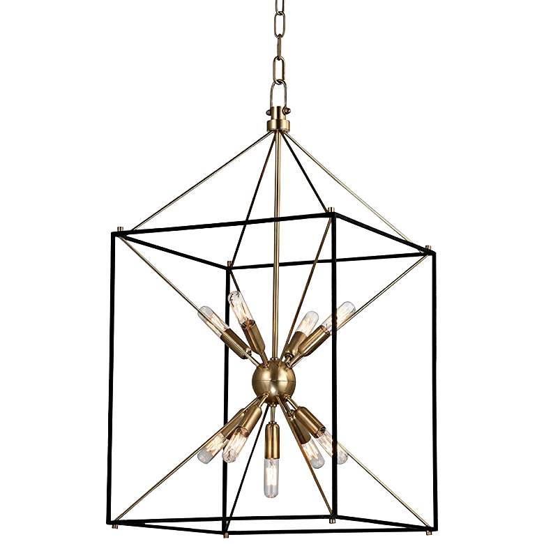 Image 2 Hudson Valley Glendale 30 inch High Aged Brass Pendant Light