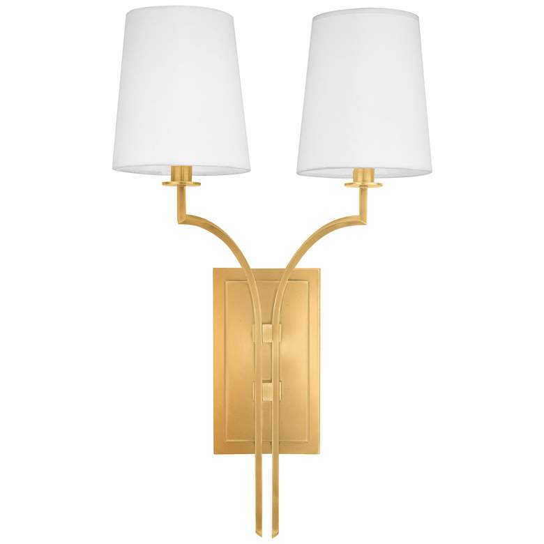 Image 1 Hudson Valley Glenford 22" High 2-Light Modern Aged Brass Wall Sconce