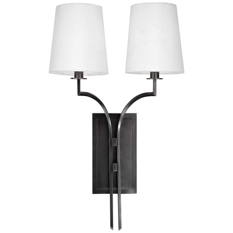 Image 1 Hudson Valley Glenford 22" High 2-Light Modern Old Bronze Wall Sconce