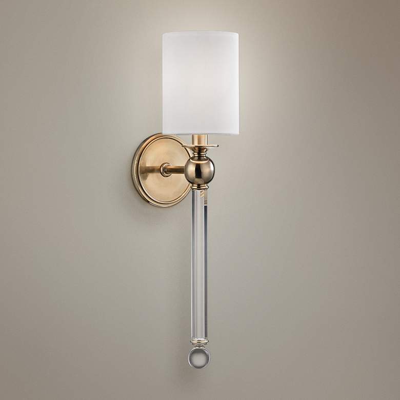 Image 1 Hudson Valley Gordon 22 1/4 inch High Aged Brass Wall Sconce
