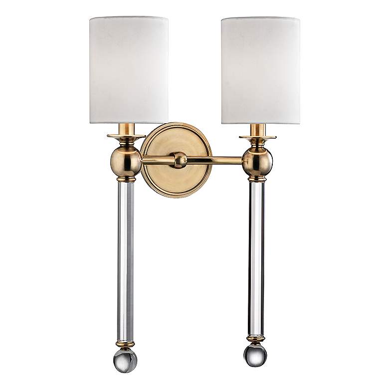 Image 1 Hudson Valley Gordon 22 inch High Aged Brass Dual Wall Sconce