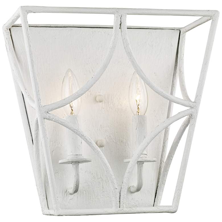 Image 1 Hudson Valley Green Point 12 inch High White 2-Light Wall Sconce