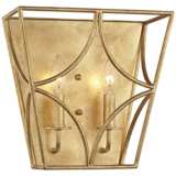 Hudson Valley Green Point 12&quot;H Gold Leaf 2-Light Wall Sconce