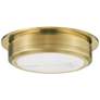 Hudson Valley Greenport 14"W Aged Brass LED Ceiling Light