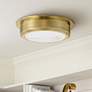 Hudson Valley Greenport 14"W Aged Brass LED Ceiling Light