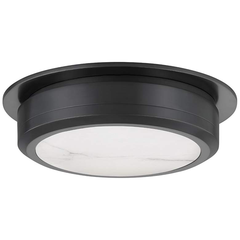 Image 2 Hudson Valley Greenport 14"W Old Bronze LED Ceiling Light