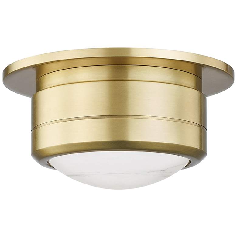 Image 2 Hudson Valley Greenport 7" Wide Aged Brass LED Ceiling Light