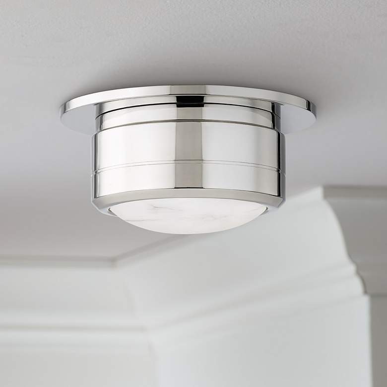 Image 1 Hudson Valley Greenport 7" Wide Nickel LED Ceiling Light