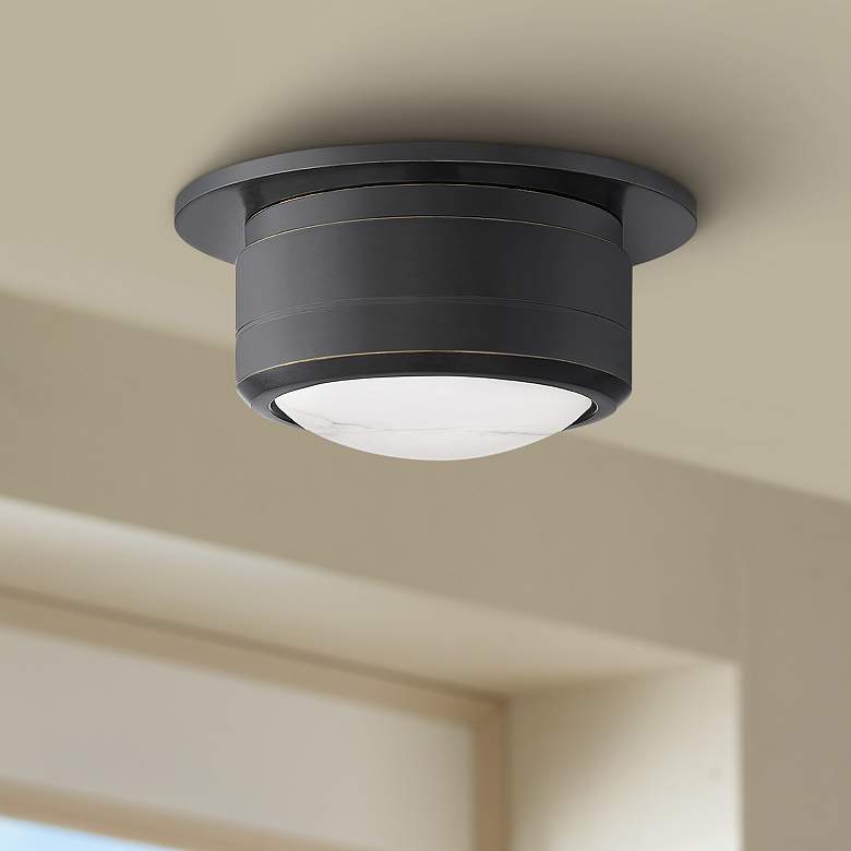 Image 1 Hudson Valley Greenport 7" Wide Old Bronze LED Ceiling Light