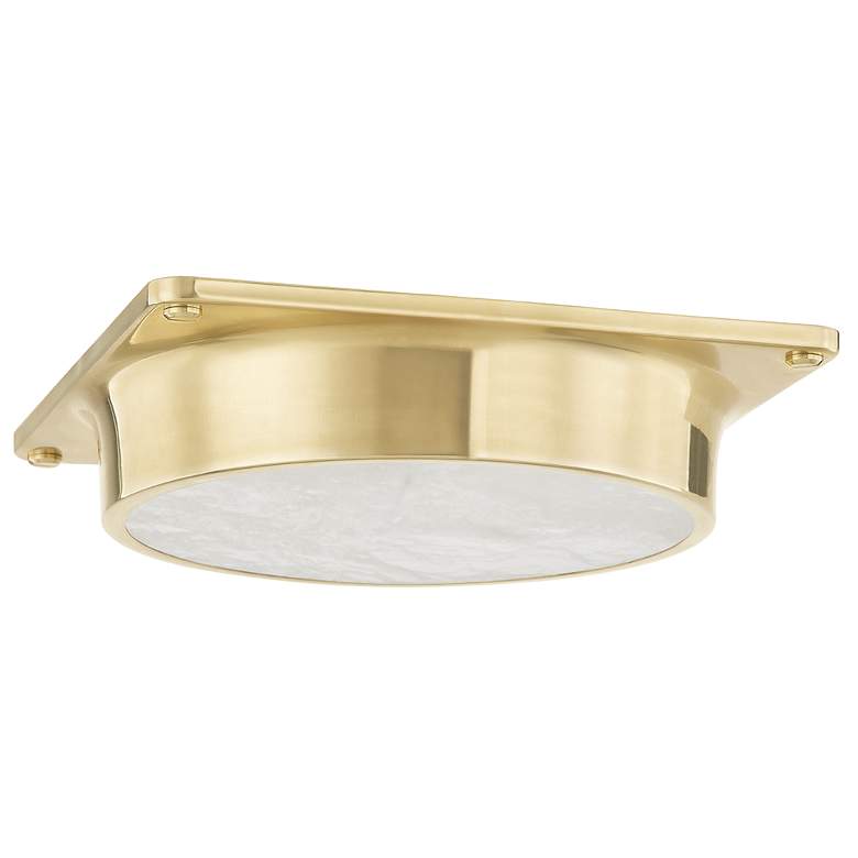 Image 1 Hudson Valley Greenwich 11.75" Wide Aged Brass 1 Light LED Flush Mount