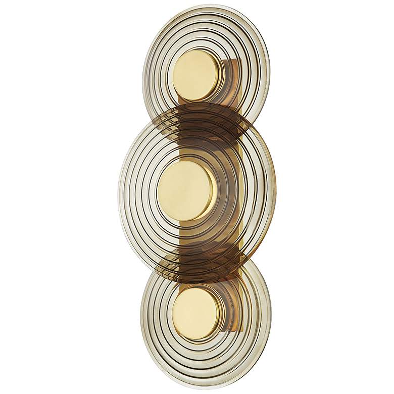 Image 1 Hudson Valley Griston 12" Wide Aged Brass 3 Light LED Wall Sconce