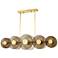 Hudson Valley Griston 53" Wide Aged Brass 10-Light LED Island Light