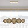 2_Hudson Valley Griston 53" Wide Aged Brass 10-Light LED Island Light