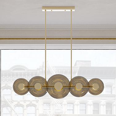 Hudson Valley Griston 53" Wide Aged Brass 10-Light LED Island Light