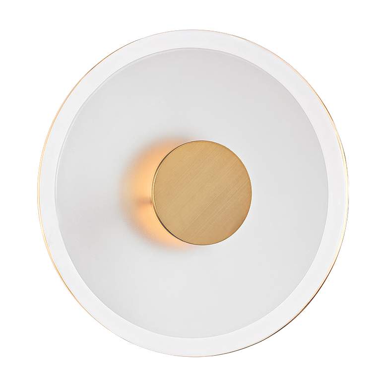 Image 1 Hudson Valley Guthrie 13" High Aged Brass LED Wall Sconce