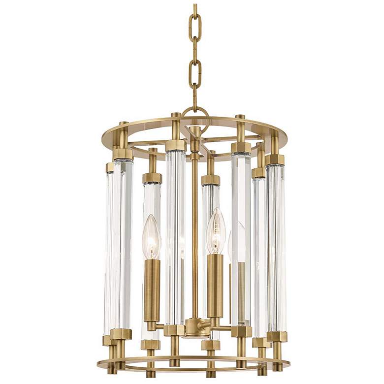 Image 1 Hudson Valley Haddon 12" Wide Aged Brass 4-Light Pendant