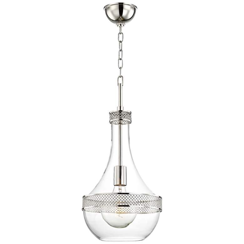 Image 1 Hudson Valley Hagen 10 3/4"W Polished Nickel Mini Pendant