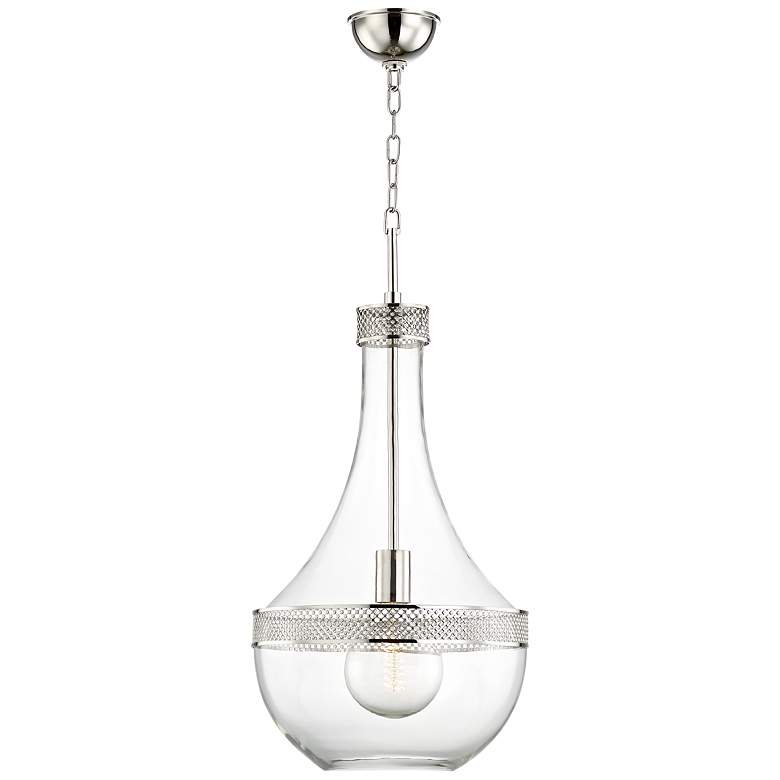 Image 1 Hudson Valley Hagen 14" Wide Polished Nickel 1 Light Large Pendant