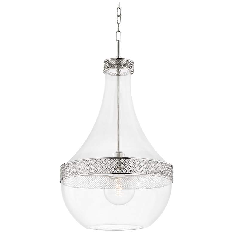 Image 1 Hudson Valley Hagen 17.5" Wide Polished Nickel 1 Light Pendant