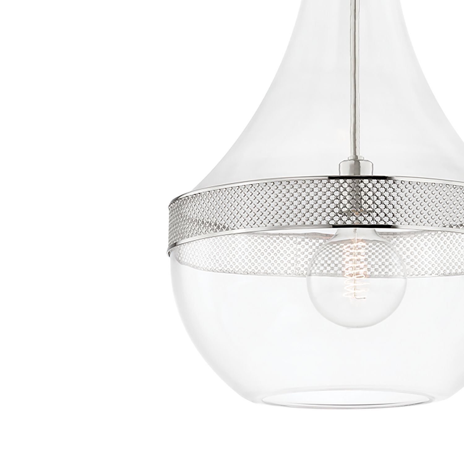 Thumbnail2 of Hudson Valley Hagen 17.5" Wide Polished Nickel 1 Light Pendant more views