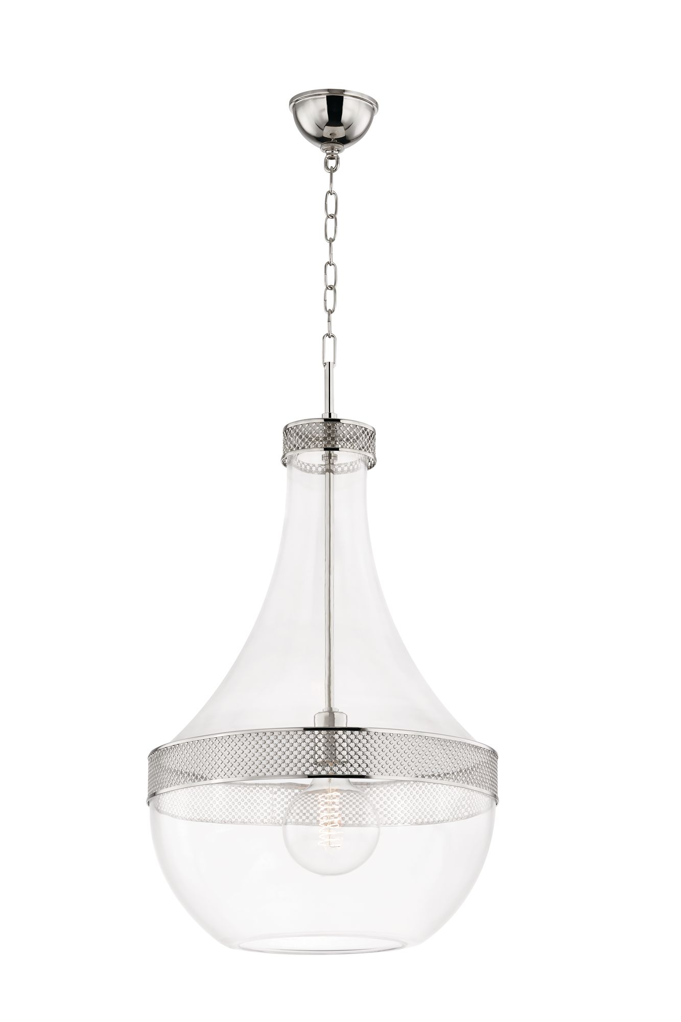 Thumbnail3 of Hudson Valley Hagen 17.5" Wide Polished Nickel 1 Light Pendant more views