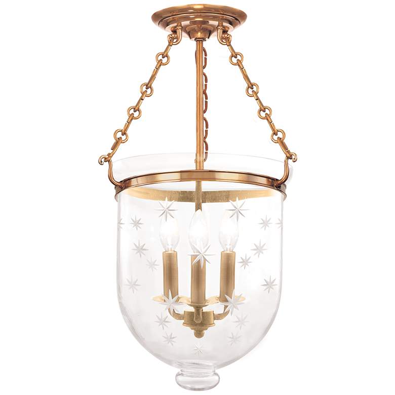 Image 1 Hudson Valley Hampton 12" Wide Aged Brass Ceiling Light