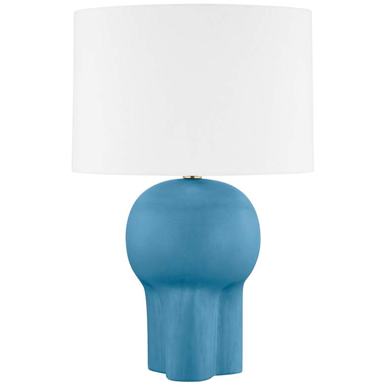 Image 1 Hudson Valley Hankins Stone Blue Ceramic Table Lamp