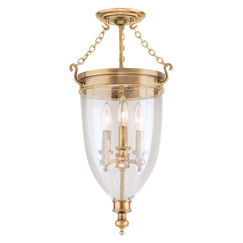 Image 1 Hudson Valley Hanover Aged Brass Ceiling Light