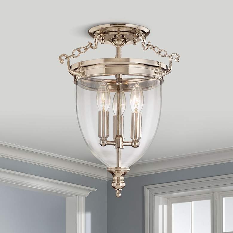 Image 1 Hudson Valley Hanover Polished Nickel Ceiling Light