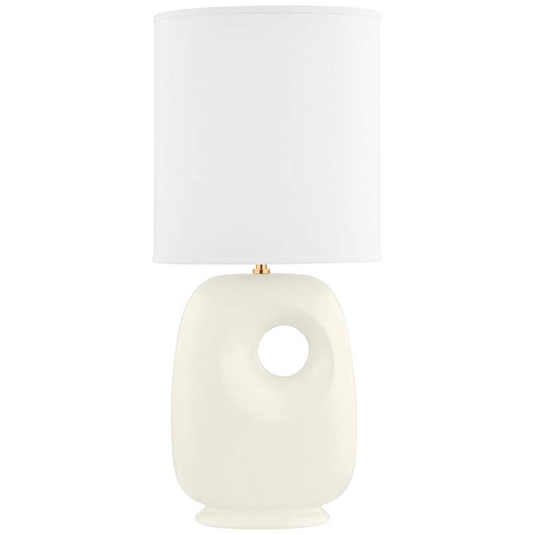 Image 2 Hudson Valley Harbor Satin Ivory Ceramic Table Lamp