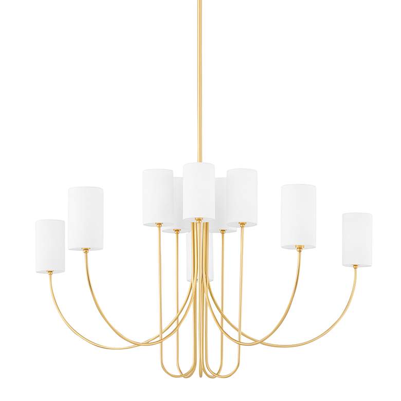 Image 2 Hudson Valley Harlem 48 1/4" Wide Aged Brass 10-Light Chandelier