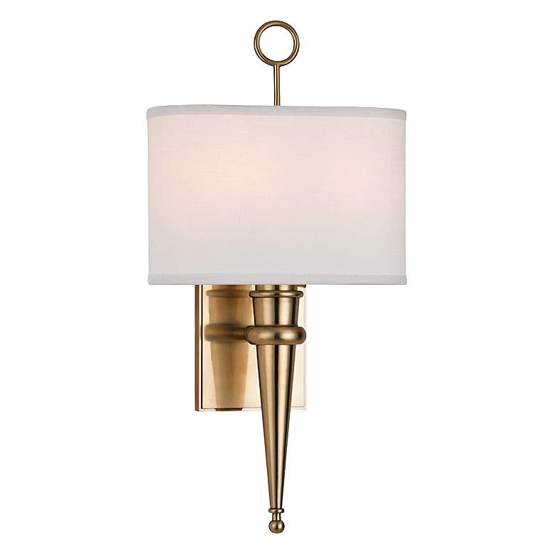 Image 1 Hudson Valley Harmony 18 3/4 inch High Aged Brass Wall Sconce