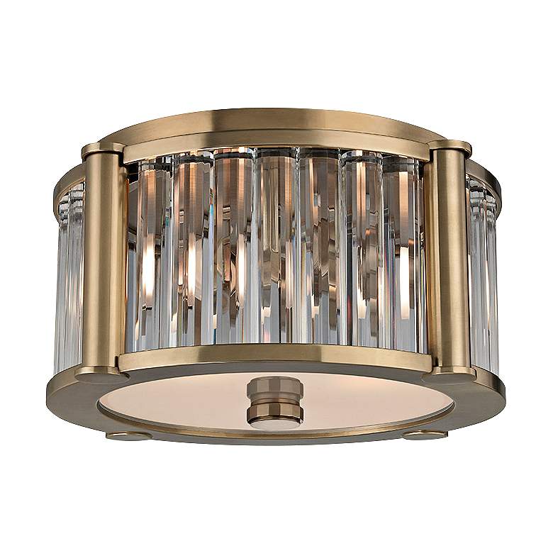 Image 1 Hudson Valley Hartland 11 3/4" Wide Aged Brass Ceiling Light