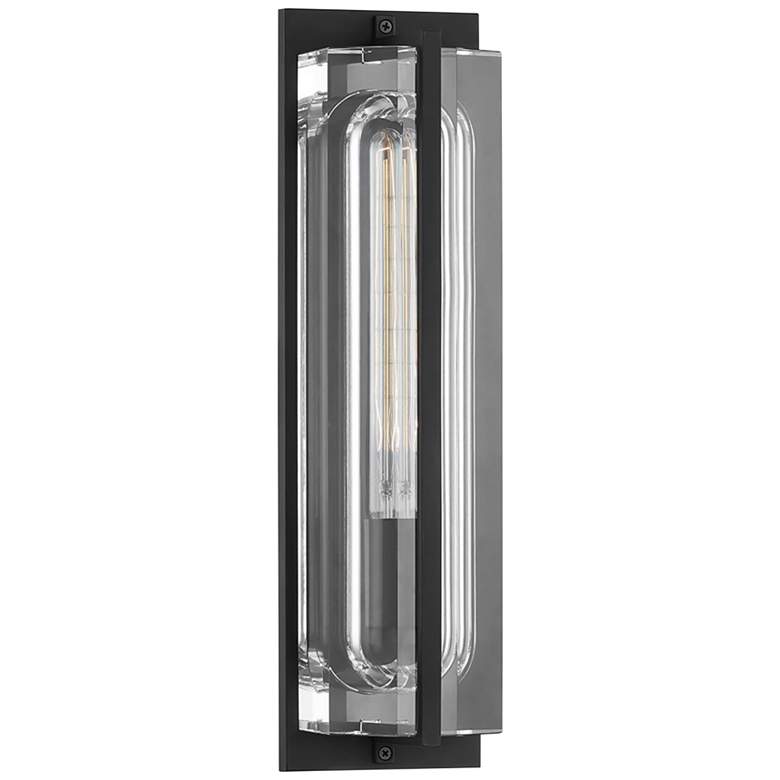Image 1 Hudson Valley Hawkins 16 3/4" High Black Brass Wall Sconce